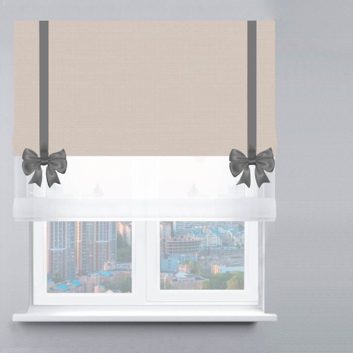 Римська штора День-Ніч Тюль/Дімаут з бантами бежевий