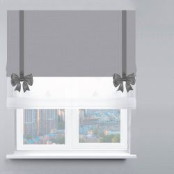 Римська штора День-Ніч Тюль/Дімаут з бантами сталевий