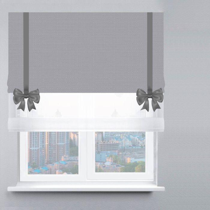 Римська штора День-Ніч Тюль/Дімаут з ланцюжковим карнизом з бантами стальний