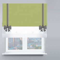 Римська штора День-Ніч Тюль/Дімаут з ланцюжковим карнизом з бантами зелений
