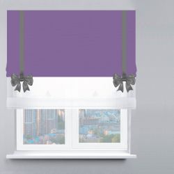 Римська штора День-Ніч Тюль/Велюр з бантами фіолетовий