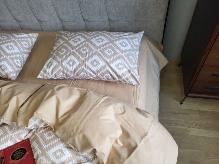 Орнамент беж, cotton (Полуторний)