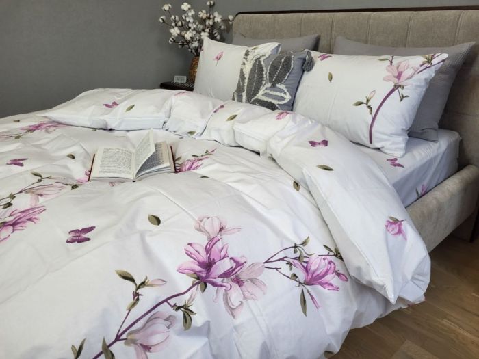 Рожева магнолія, бязь PREMIUM (Полуторний)