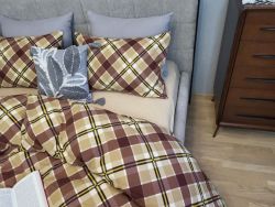 Крафт пастель/бежевий пісок, Turkish flannel (Полуторний)