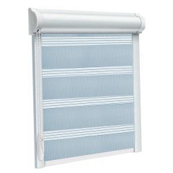 Рулонна штора Акварель DN день-ніч закритого типу П-подібна Блакитний