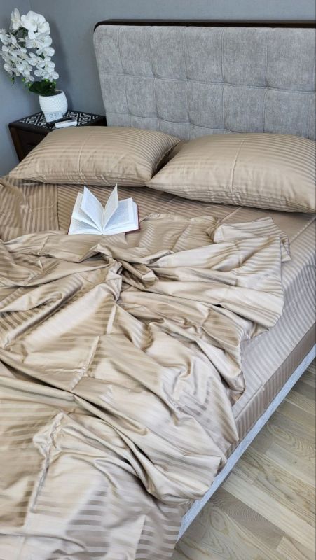 Stripe LUX BEIGE TONE 1/1см (Полуторний)