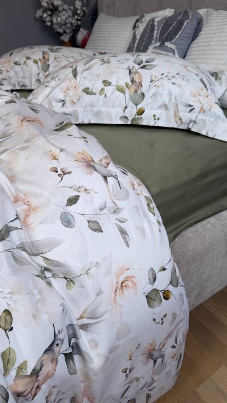 Сатин PREMIUM, BIRDS (Полуторний)