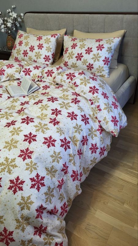 Сніжинка жовт./бежевий пісок, Turkish flannel (Полуторний)