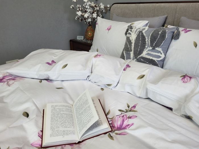 Рожева магнолія, бязь PREMIUM (Полуторний)