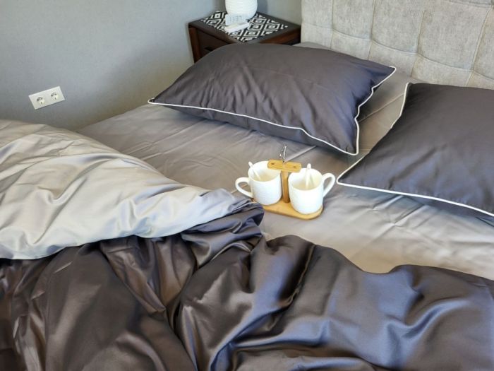 Сатин однотонний №240+№251, з кантом (Полуторний)