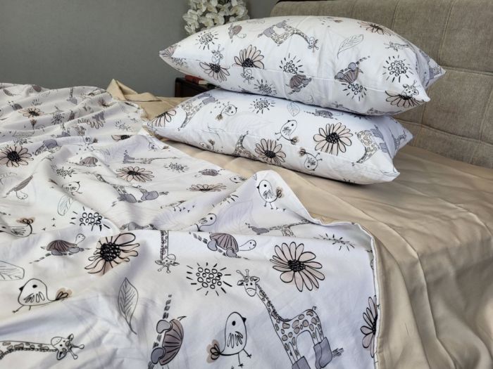 Сатин PREMIUM, ZOO Двустор. (Полуторний)