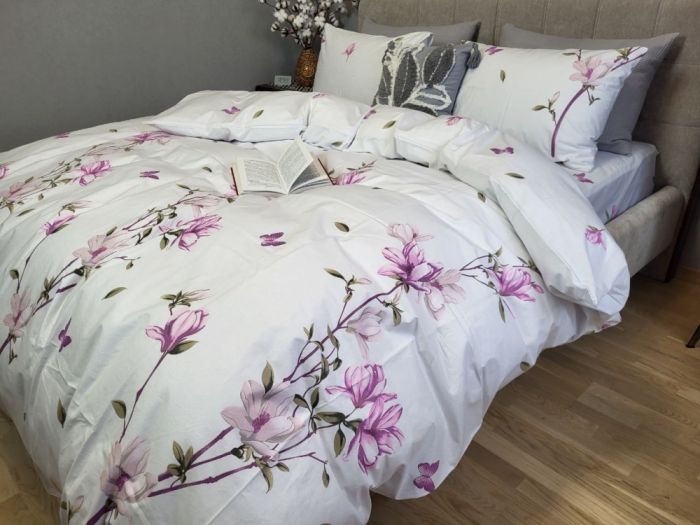 Рожева магнолія, бязь PREMIUM (Полуторний)