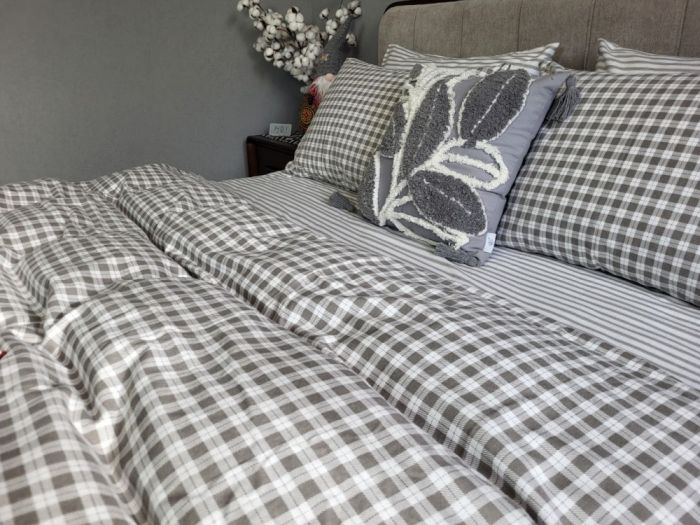 Клітинка/смужка, Turkish flannel нав 50*70см, підк двустор (Полуторний)