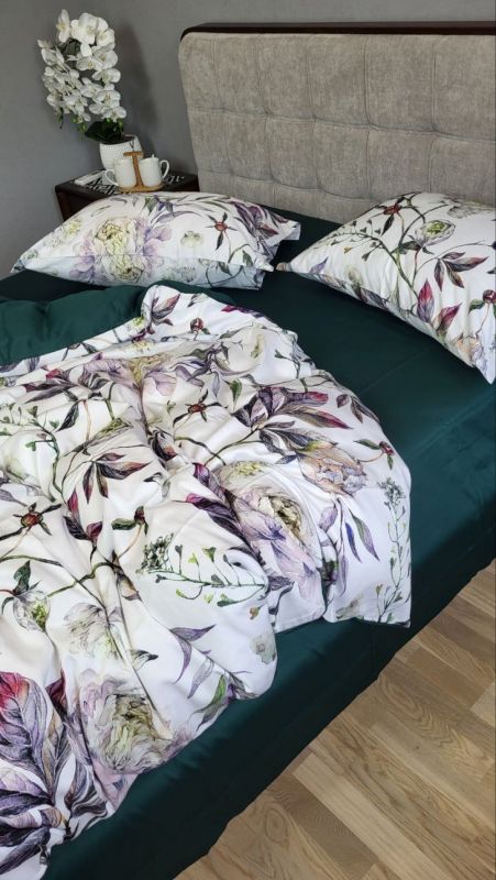 Сатин PREMIUM, PEONIES (Полуторний)