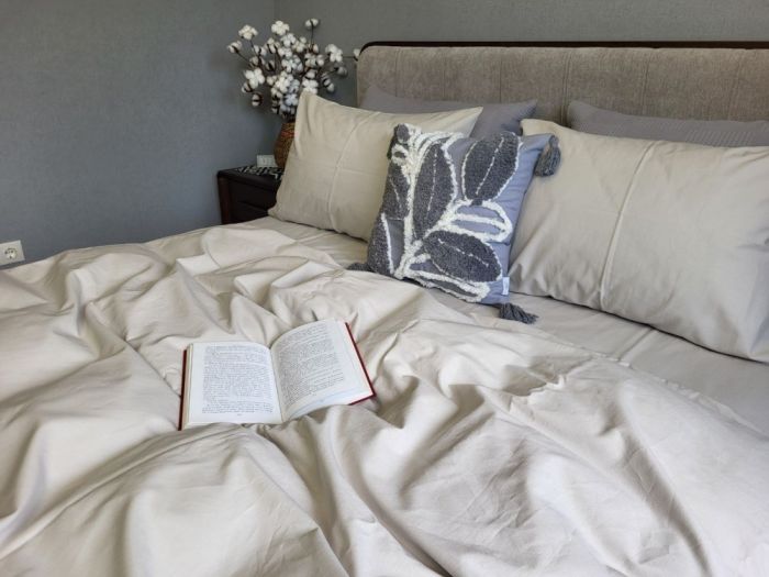 Сіро-бежевий, бязь PREMIUM (Полуторний)