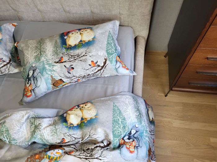 Сатин PREMIUM, SNOWY FOREST NEW (Полуторний)