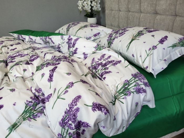 Сатин PREMIUM, LAVENDER GREEN підк. Цільн. (Полуторний)