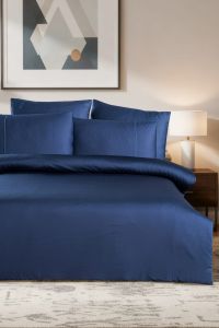 Двоспальний Євро комплект Luoca Patisca Faye Navy Сатин-Stripe