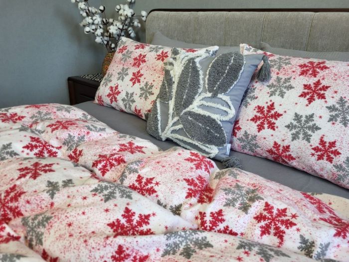 Сніжинка сіра/сіра гавань, Turkish flannel (Полуторний)