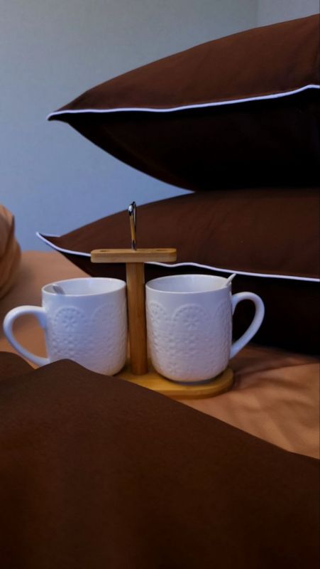 Сатин однотонний №154+№165, з кантом (Полуторний)