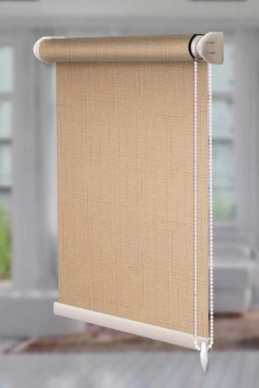 Рулонна штора Льон відкритого типу Світло-бежевий (Len-RSS-01-1844)