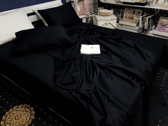 Сатин однотонний BLACK, №055 (Полуторний)