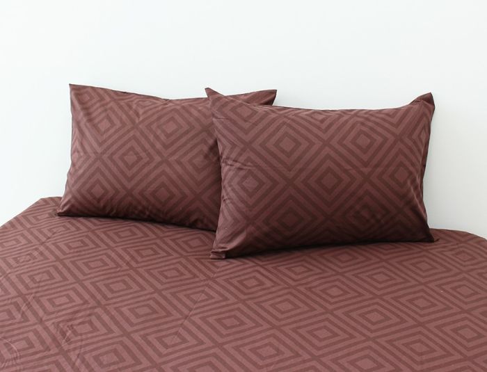 Комплект постільної білизни двоспальний наволочки 50*70см Ранфорс R128Brown