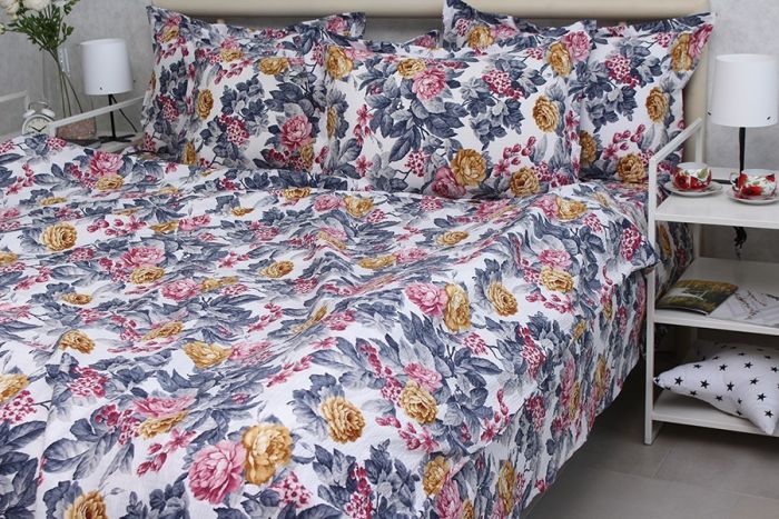 Комплект постільної білизни двоспальний наволочки 70*70см Ранфорс Gofre RG-9