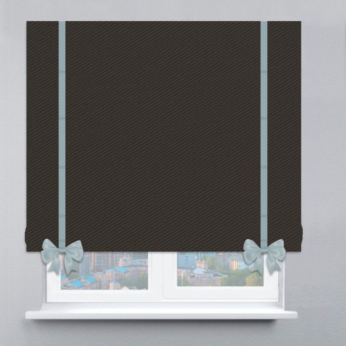 Римська штора DECOLIV Блэкаут Перфект с цепочным карнизом с кантами и бантами шоколадный