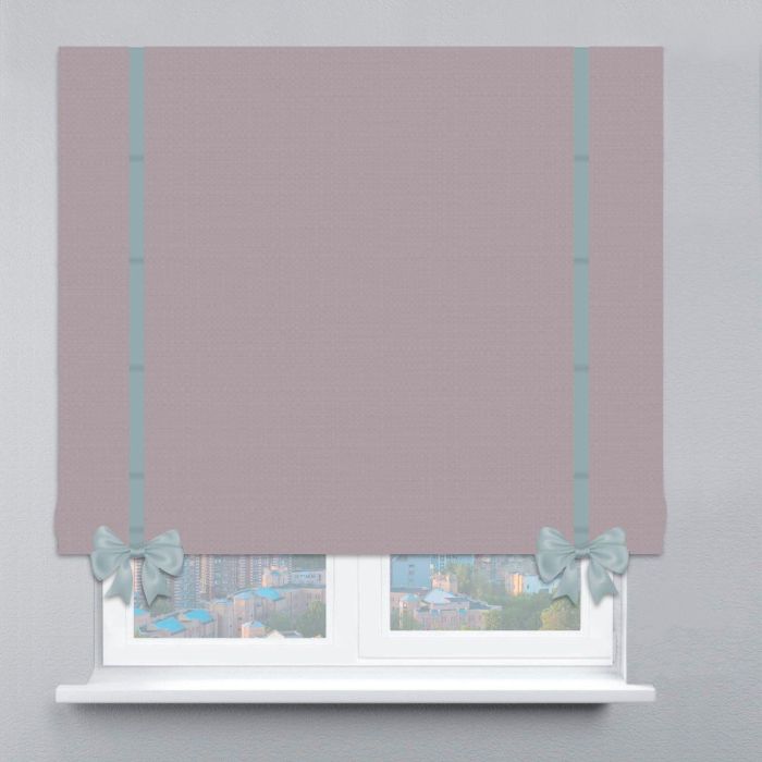 Римська штора DECOLIV Рогожка Premium с кантами и бантами капучино