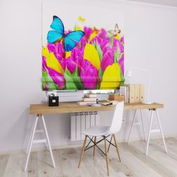 Римська штора DECOLIV тюльпаны різнокольорові