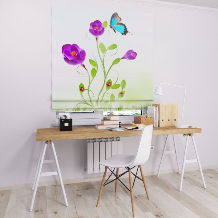 Римська штора DECOLIV кольори с бабочкой