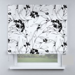 Римська штора DECOLIV черно-белые ветки цветов
