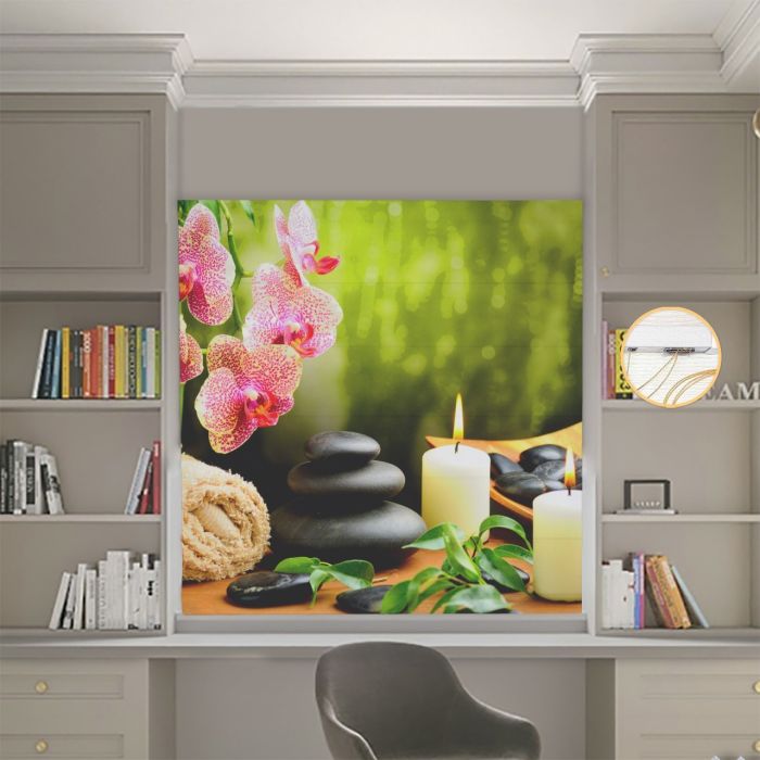 Римська штора DECOLIV Фотопечать Цветок  Блэкаут 220*170