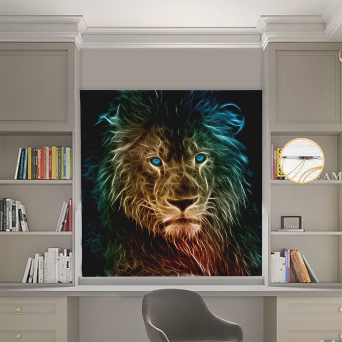 Римська штора DECOLIV Фотопечать Лев  Блэкаут 210*170