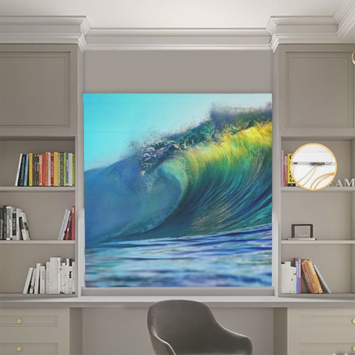 Римська штора DECOLIV Фотопечать Волны Блэкаут