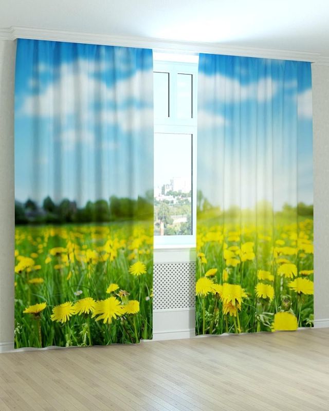 Фотоштори DECOLIV Квіти Принт 02-035 Блекаут