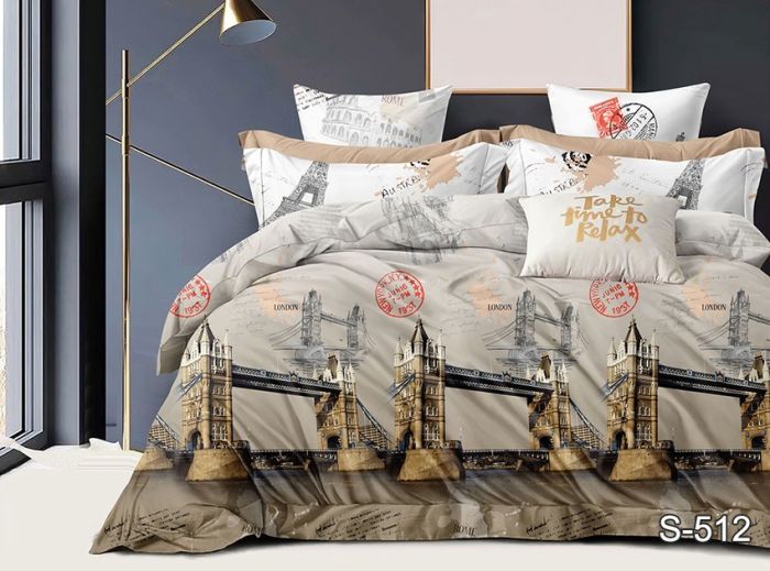 Комплект постільної білизни двоспальний Сатин S512