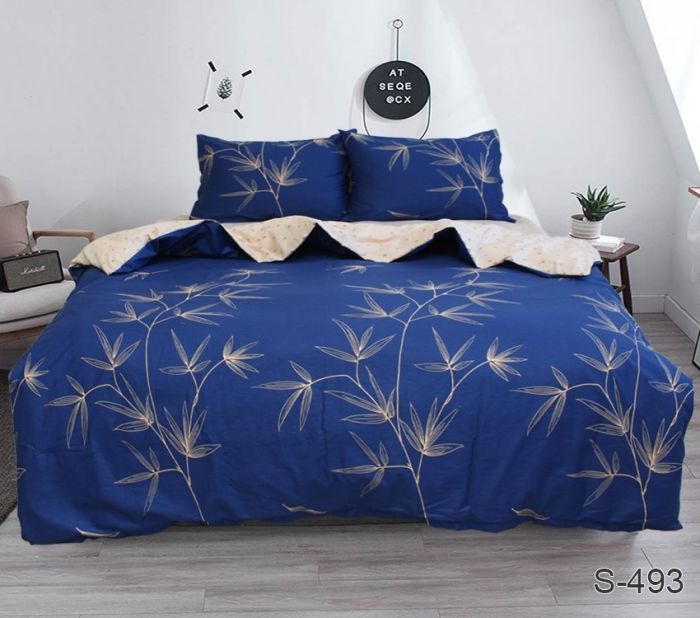 Комплект постільної білизни євро Сатин S493