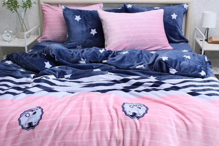 Комплект постільної білизни сімейний наволочки 50*70см велсофт (мікрофібра) ALM1904