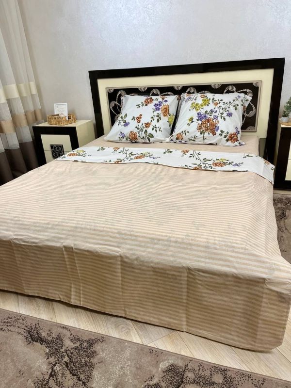 Комплект постільної білизни євро Премиум 03-007-1-3 Бязь наволочки 50*70см