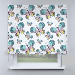 Римська штора з ланцюжковим карнизом метелики Тройдес різнокольорові