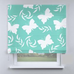 Римська штора з ланцюжковим карнизом метелики бірюза