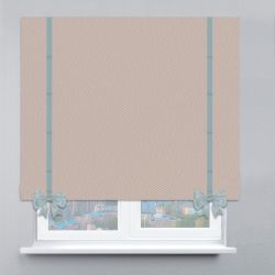 Римська штора DECOLIV Блэкаут Перфект с цепочным карнизом с кантами и бантами бежевий