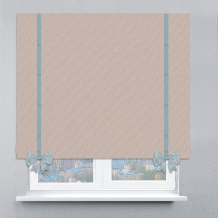 Римська штора Блекаут Перфект з кантами та бантами бежевий