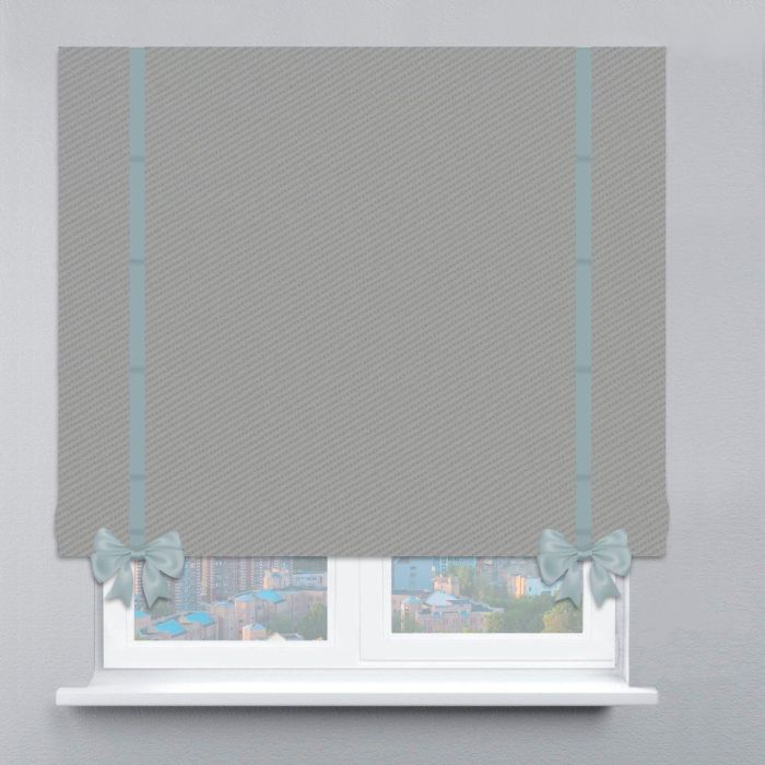 Римська штора Блекаут Перфект з кантами та бантами оливковий