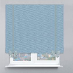 Римська штора Блекаут Перфект з кантами та бантами блакитний