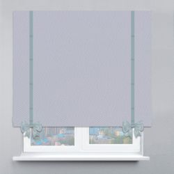 Римська штора Блекаут Перфект з кантами та бантами світло-сірий