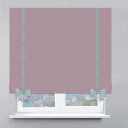 Римська штора Блекаут Перфект з кантами та бантами пудровий