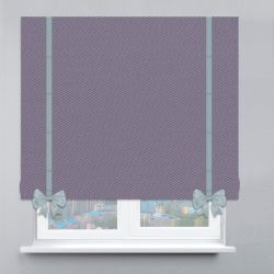 Римська штора Блекаут Перфект з кантами та бантами бузковий